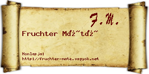 Fruchter Máté névjegykártya