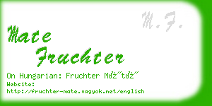 mate fruchter business card